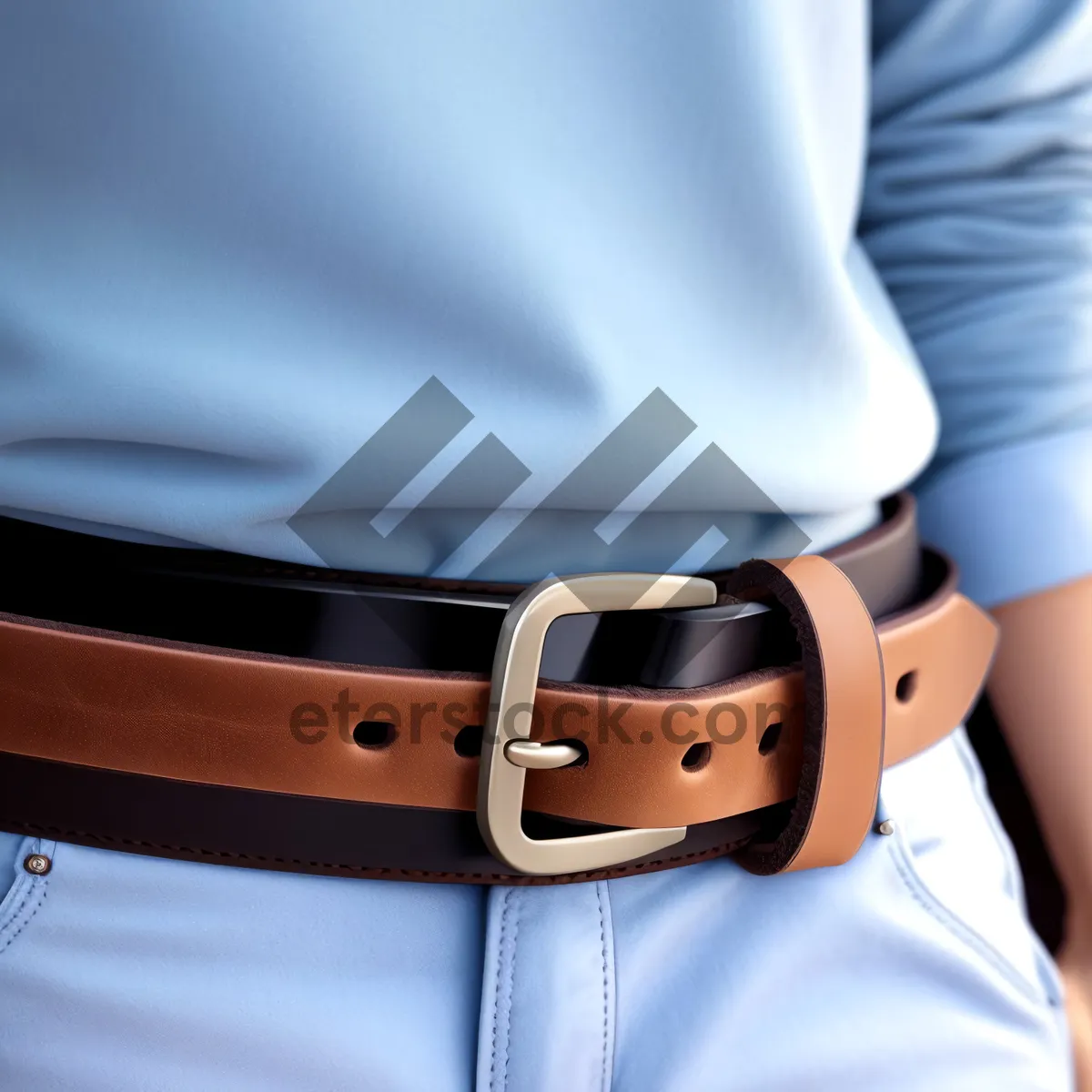 Picture of Businessman securing briefcase with buckle and goggles