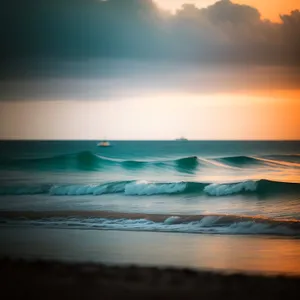 Serenity by the Shore: Sun-kissed Horizon