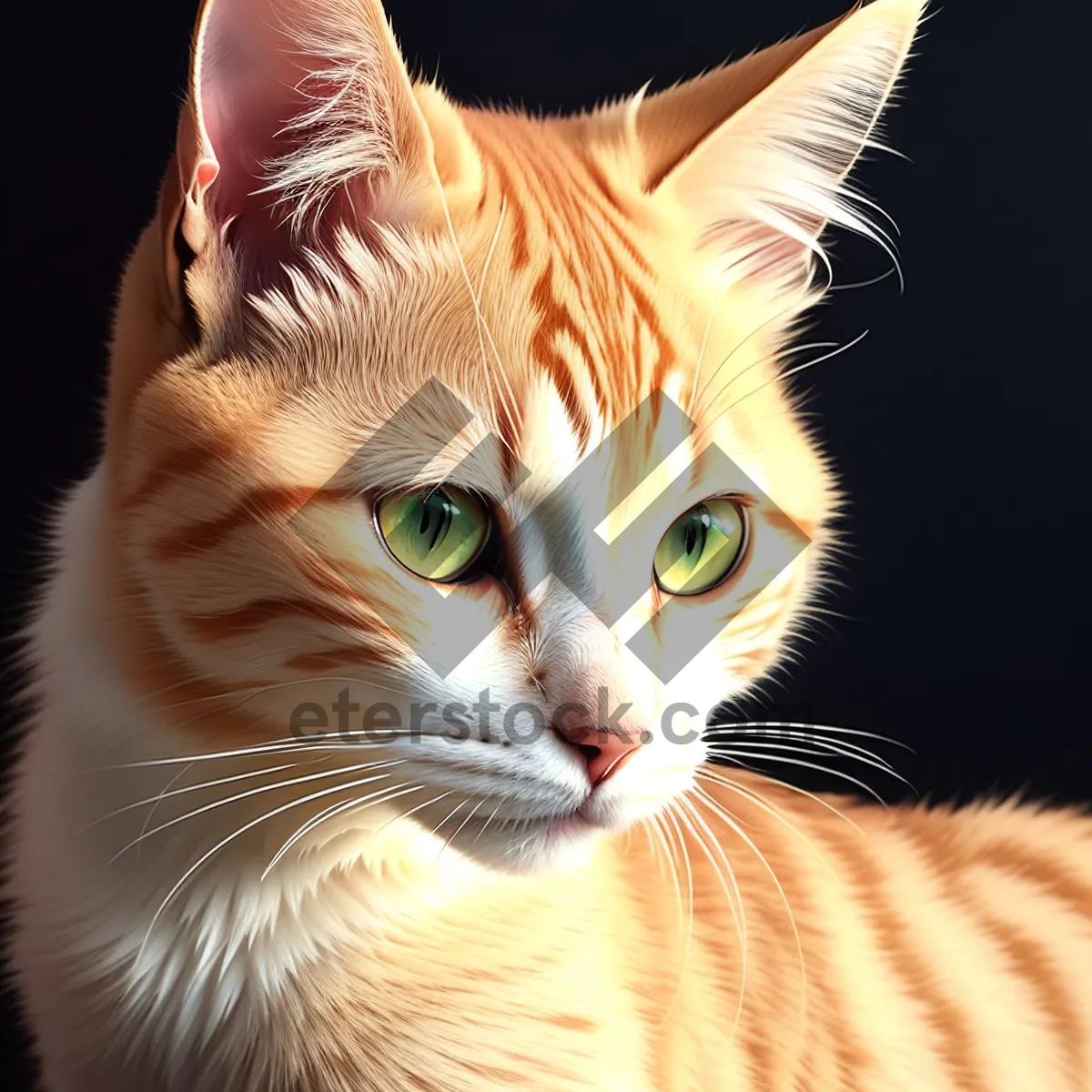 Picture of Cute Tabby Kitty with Curious Eyes and Fluffy Fur