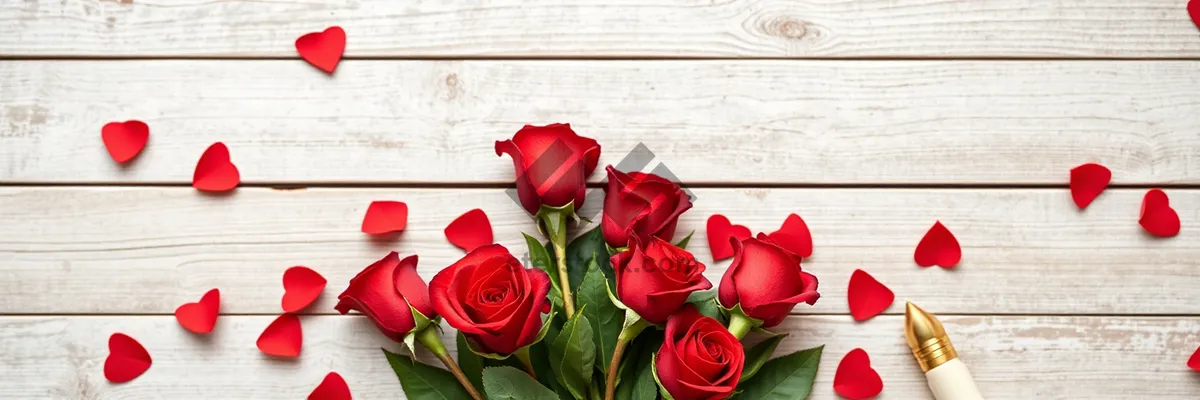 Picture of Romantic pink rose bouquet for wedding celebration.