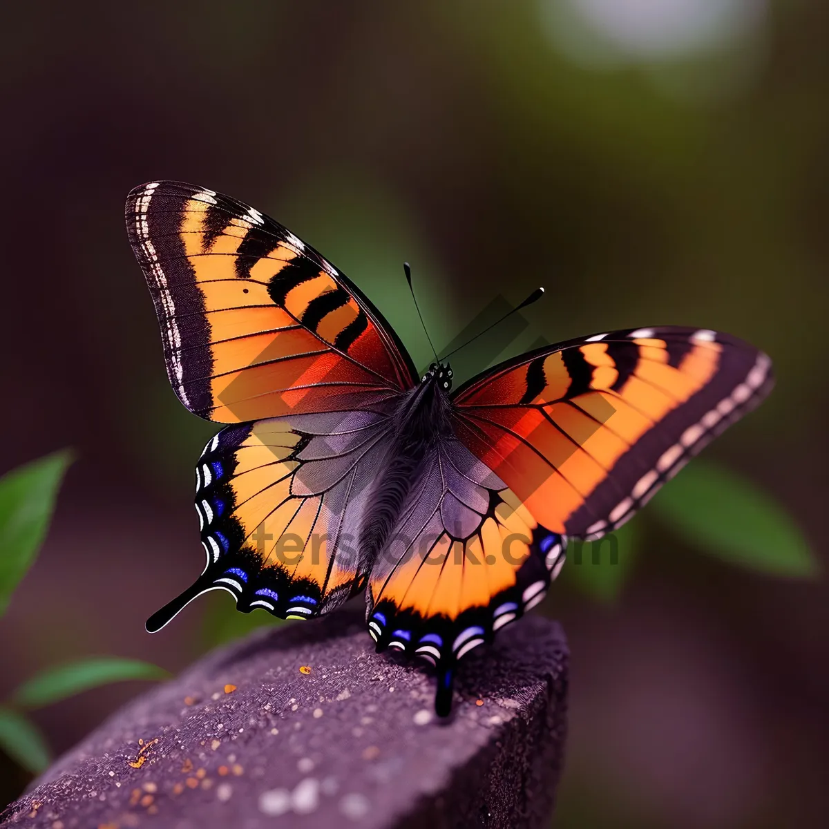 Picture of Colorful Monarch Butterfly with Delicate Wings on Flower