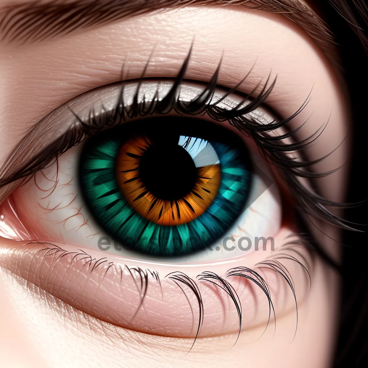 Picture of Mesmerizing Closeup of Bold Eyelashes with Subtle Makeup Enhancement