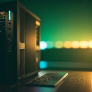 Modern office computer with keyboard and screen.