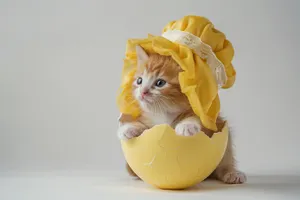 Fluffy baby kitten with charming eyes and whiskers.