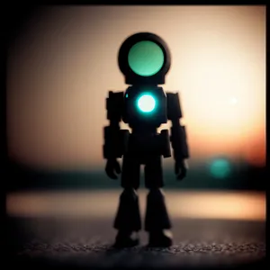 Silhouette Man in Spotlight - 3D Automaton Support