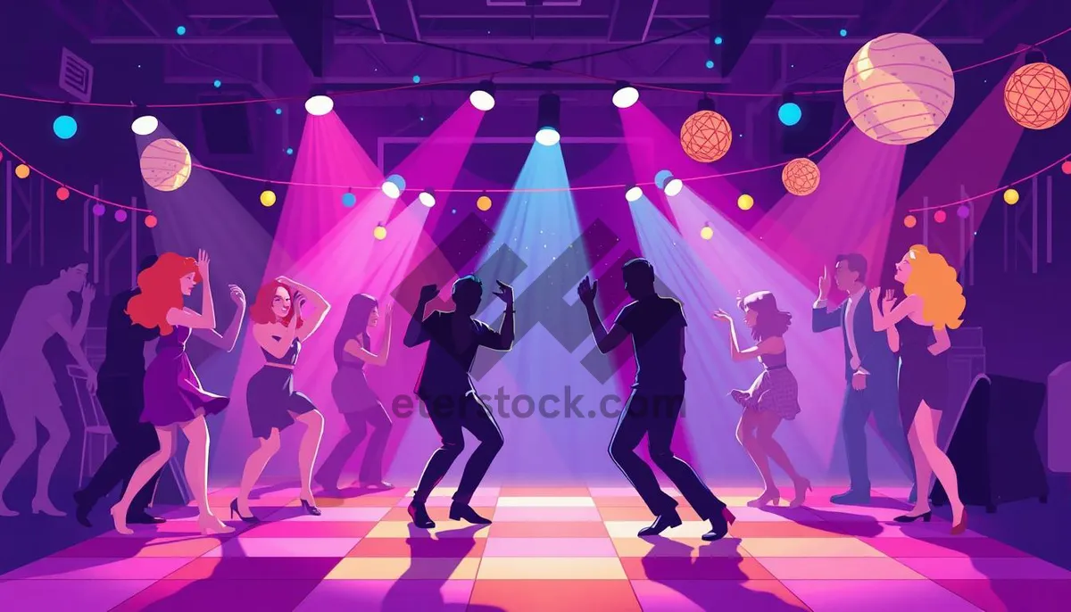 Picture of Muscular male athlete dancing at vibrant party