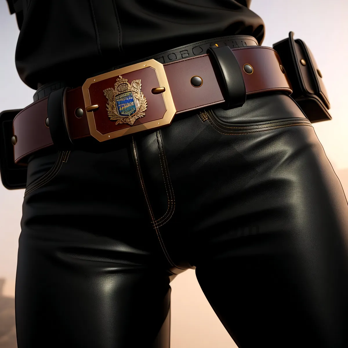 Picture of Leather Holster for Stylish Businessman's Jeans