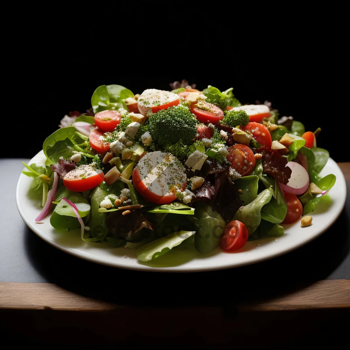 Picture of Gourmet vegetable salad with cheese and olives