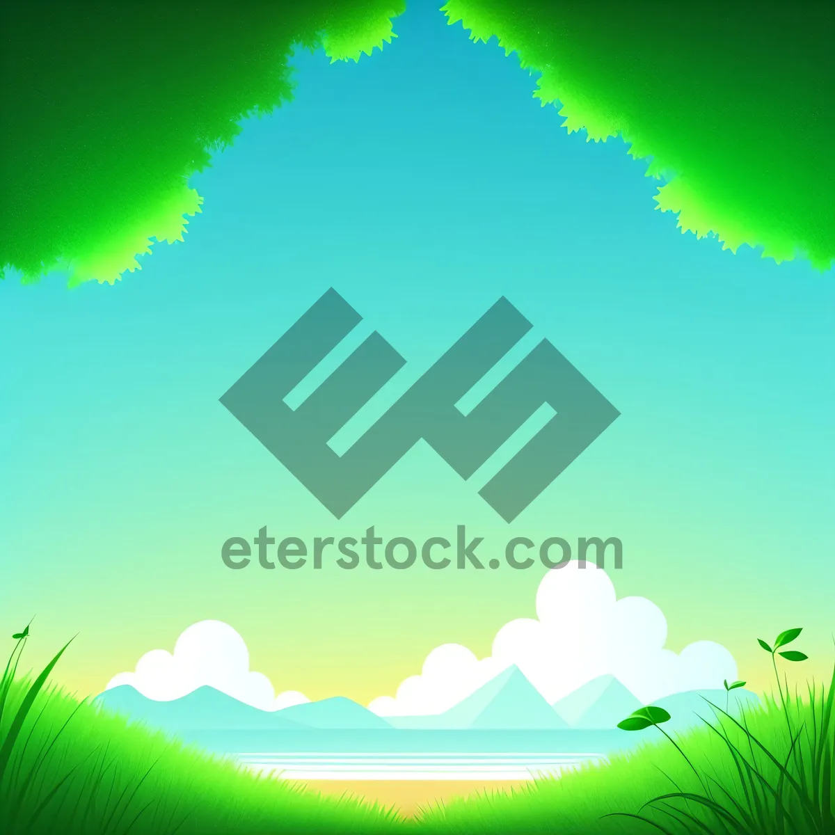 Picture of Vibrant Autumn Graphic Pattern with Colorful Shapes