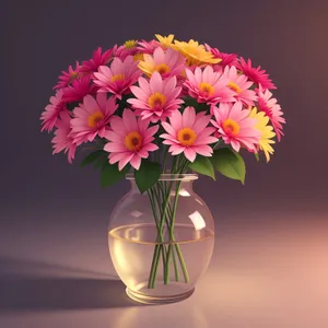 Pink Floral Bouquet with Colorful Daisy Arrangement