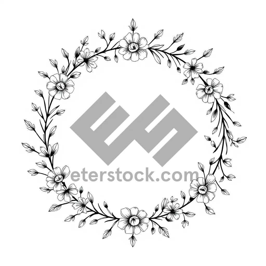 Picture of Winter Snowflake Decorative Border Design.