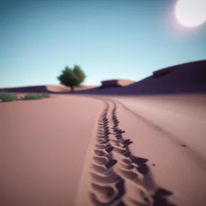 Golden Sunset Over Desert Dunes