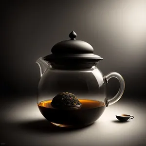 Coffee Morning in Traditional China: Hot Breakfast with Teapot