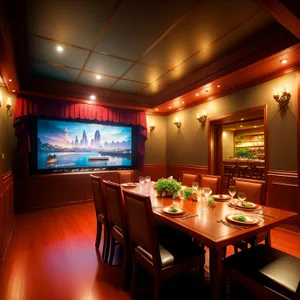 Modern Home Theater Interior with Stylish Furniture