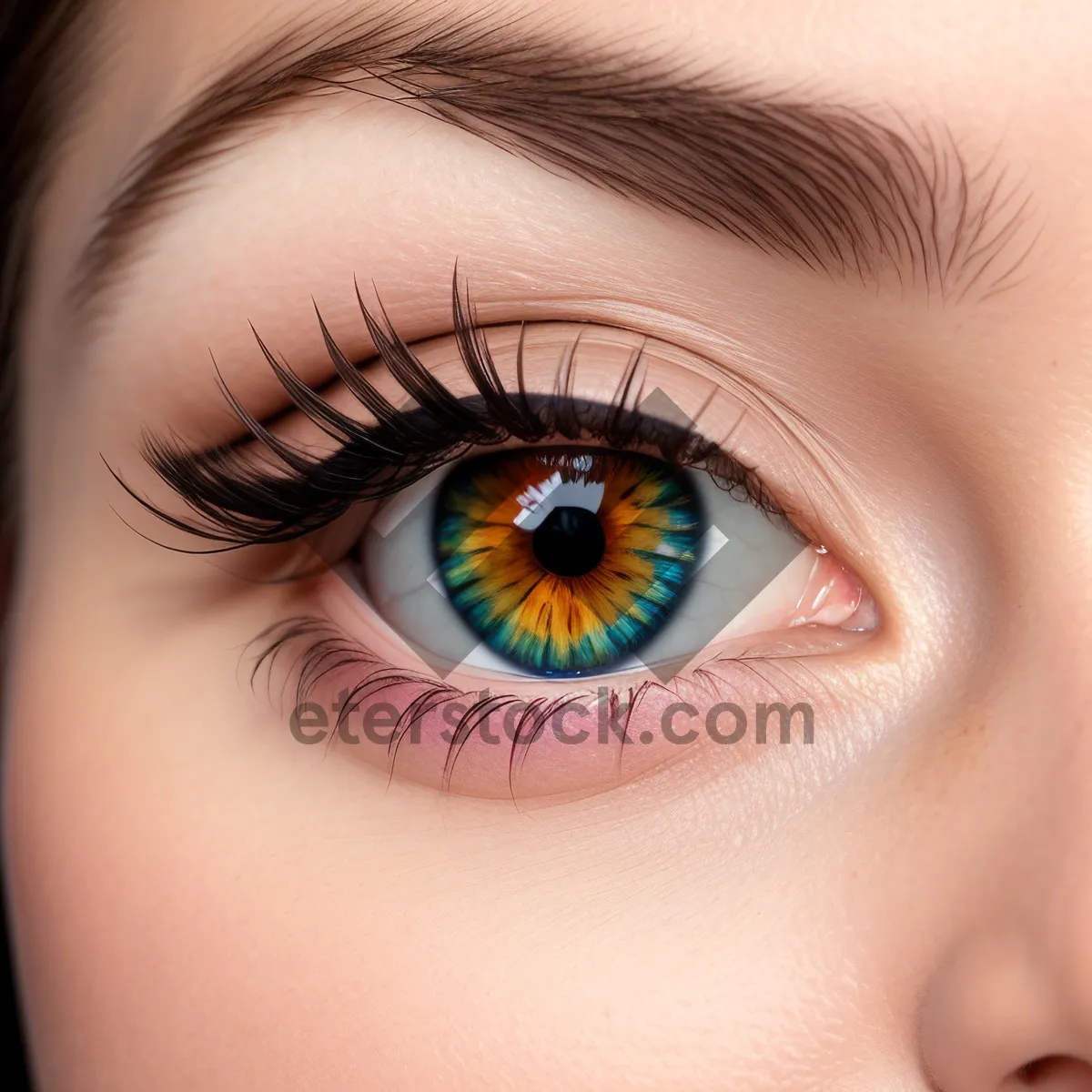 Picture of Captivating Close-Up: Hypnotic Eye Makeup Exudes Natural Beauty