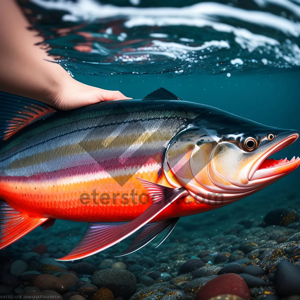 Picture of Underwater Seafood Catch: Tropical Snapper and Tuna Fin