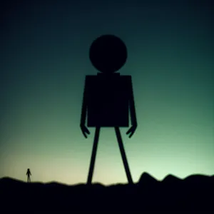 Cartoon Man Silhouette Figure 3D Character