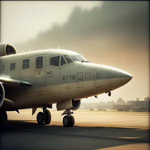 Modern Passenger Jet Flying Through Clear Blue Sky