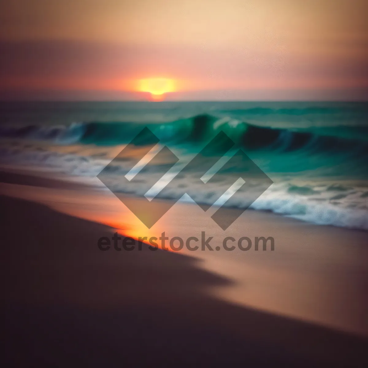 Picture of Sunset Serenity: A Captivating Beachscape Embracing the Orange Horizon