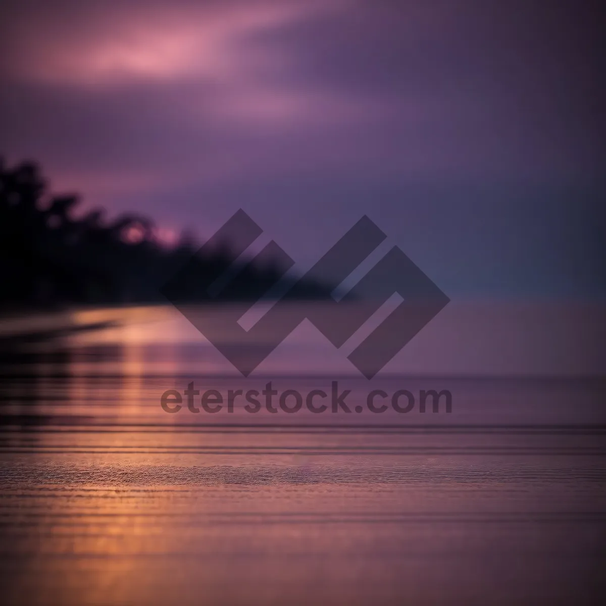 Picture of Vibrant Sunset Reflection over Tranquil Ocean Beach