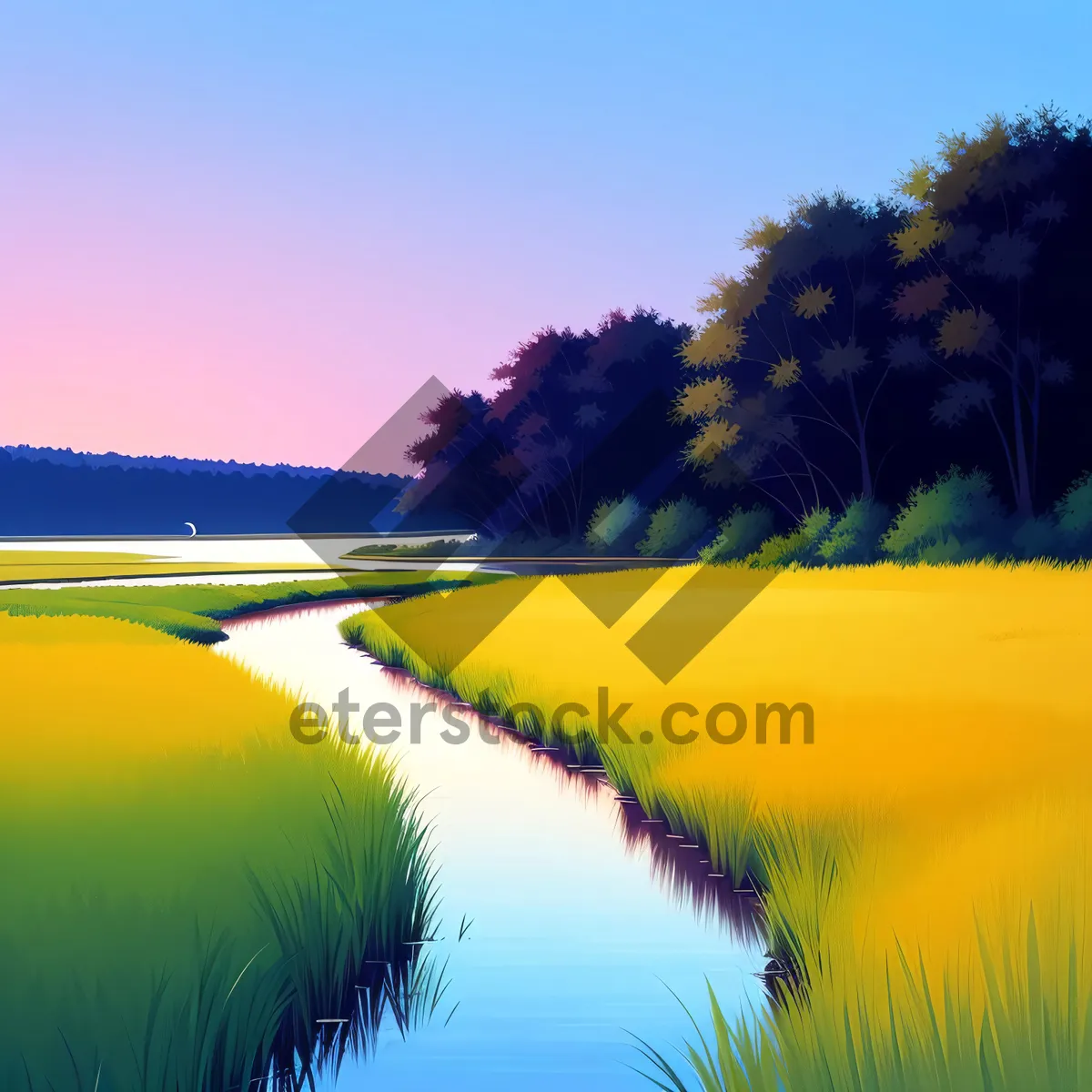 Picture of Serenity at Sunset: Reflections on a Tranquil Lake