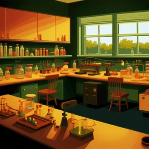 Modern cafeteria interior with wooden furniture and chairs