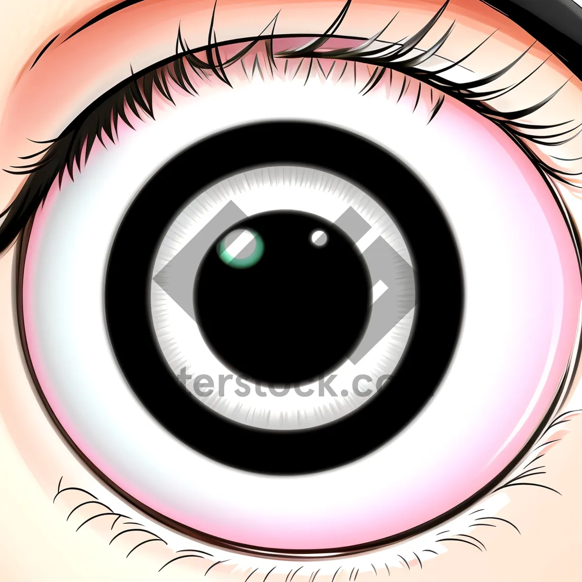 Picture of Graphic Eyebrow Design: Black Circle Art with Digital Light