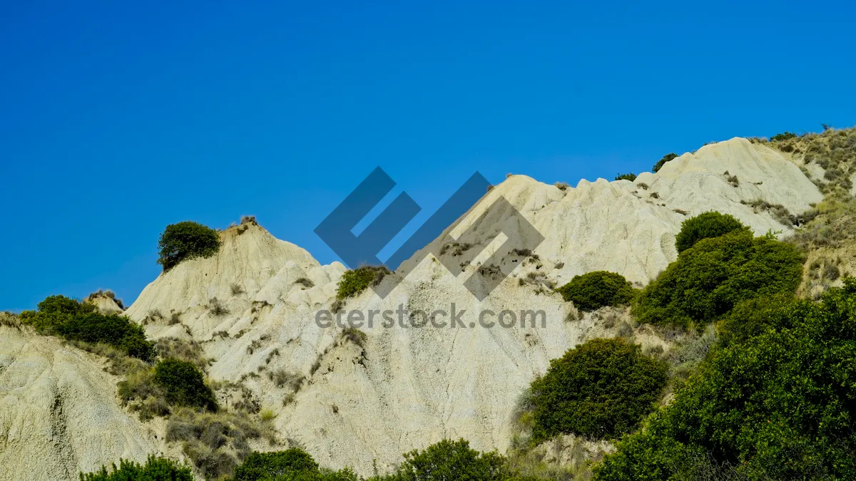 Picture of Scenic Mountain Range in National Park. panorama of the Lucanian badlands park, geological sandstone formations