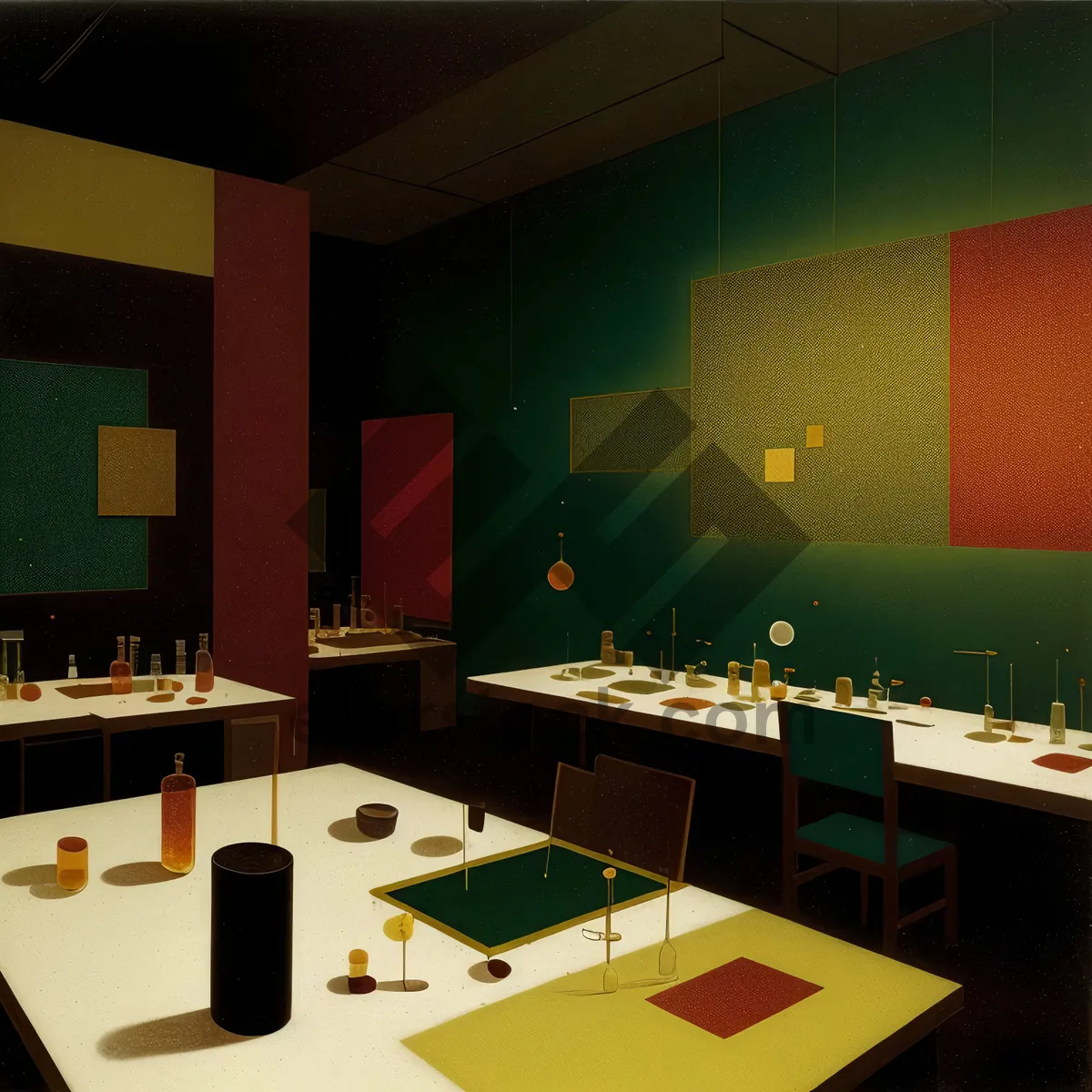 Picture of Modern Home Office Furniture Set with Wooden Desk