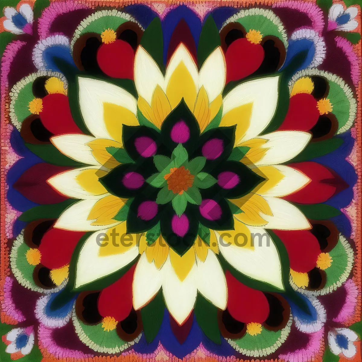 Picture of Colorful Pinwheel Floral Pattern Design