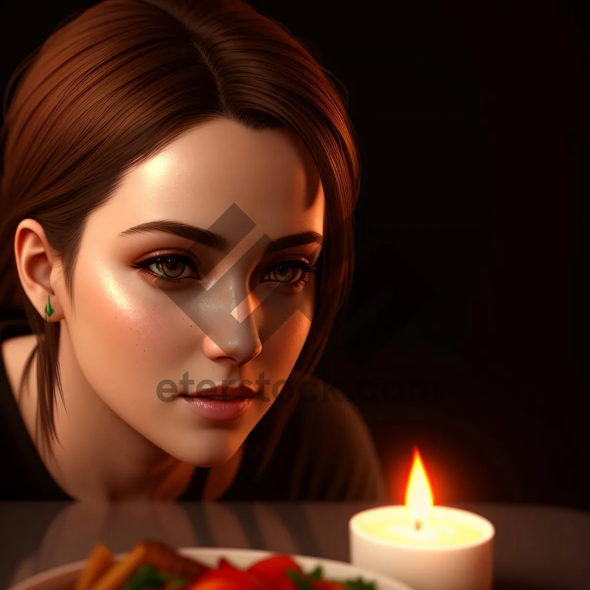 Picture of Spa Glow: Candlelit Portrait of Serenity