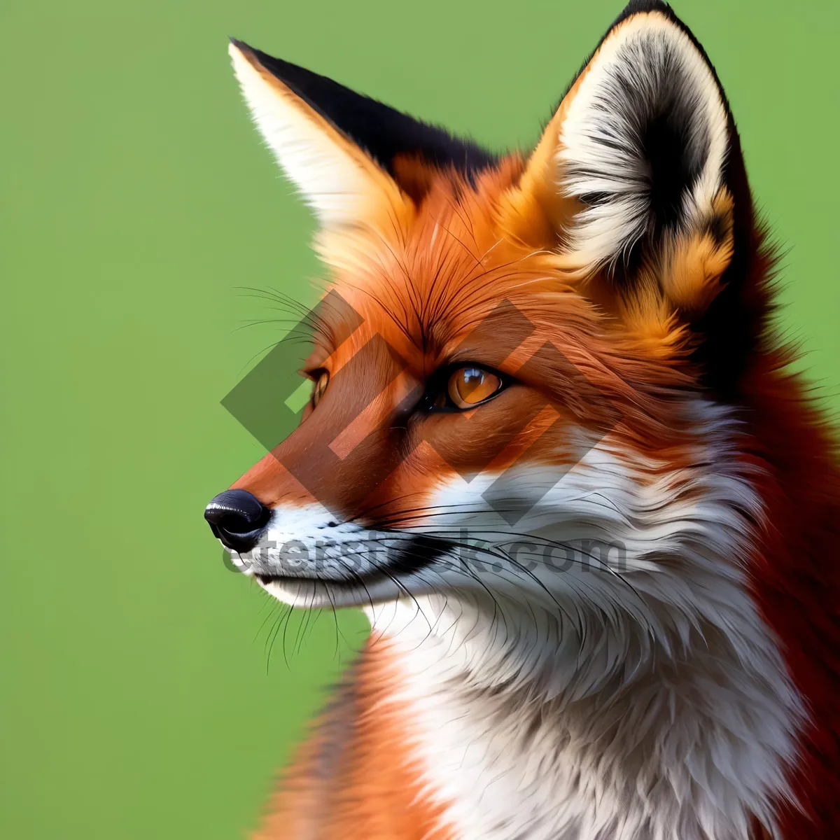 Picture of Furry Canine Portrait: Adorable Red Fox Shepherd Dog.