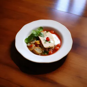 Healthy Vegetarian Salad with Fresh Vegetable Garnish