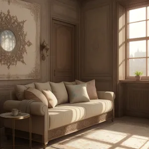 Modern Interior: Comfy Sofa and Lamp