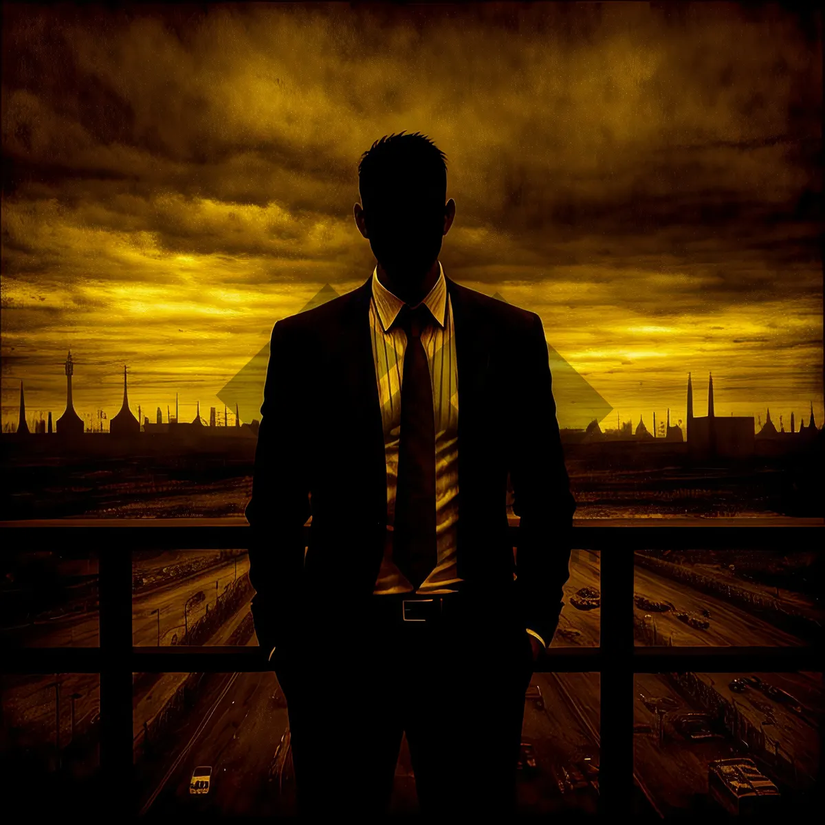 Picture of Sleek Businessman in Sunset Lighting