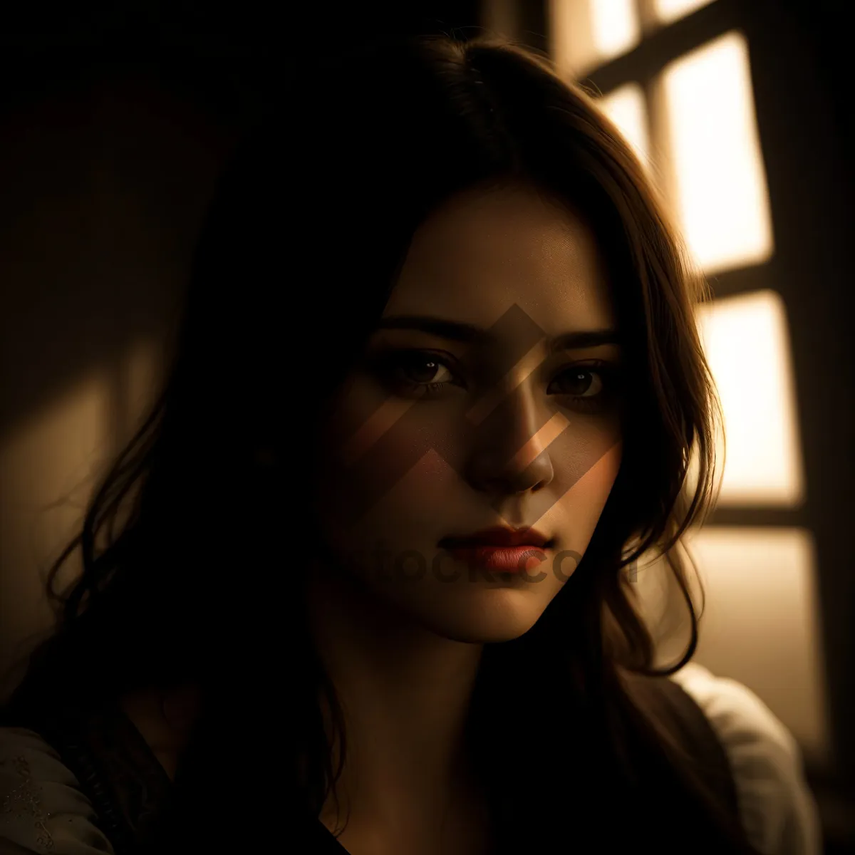 Picture of Beautiful brunette woman with smoky eyes makeup