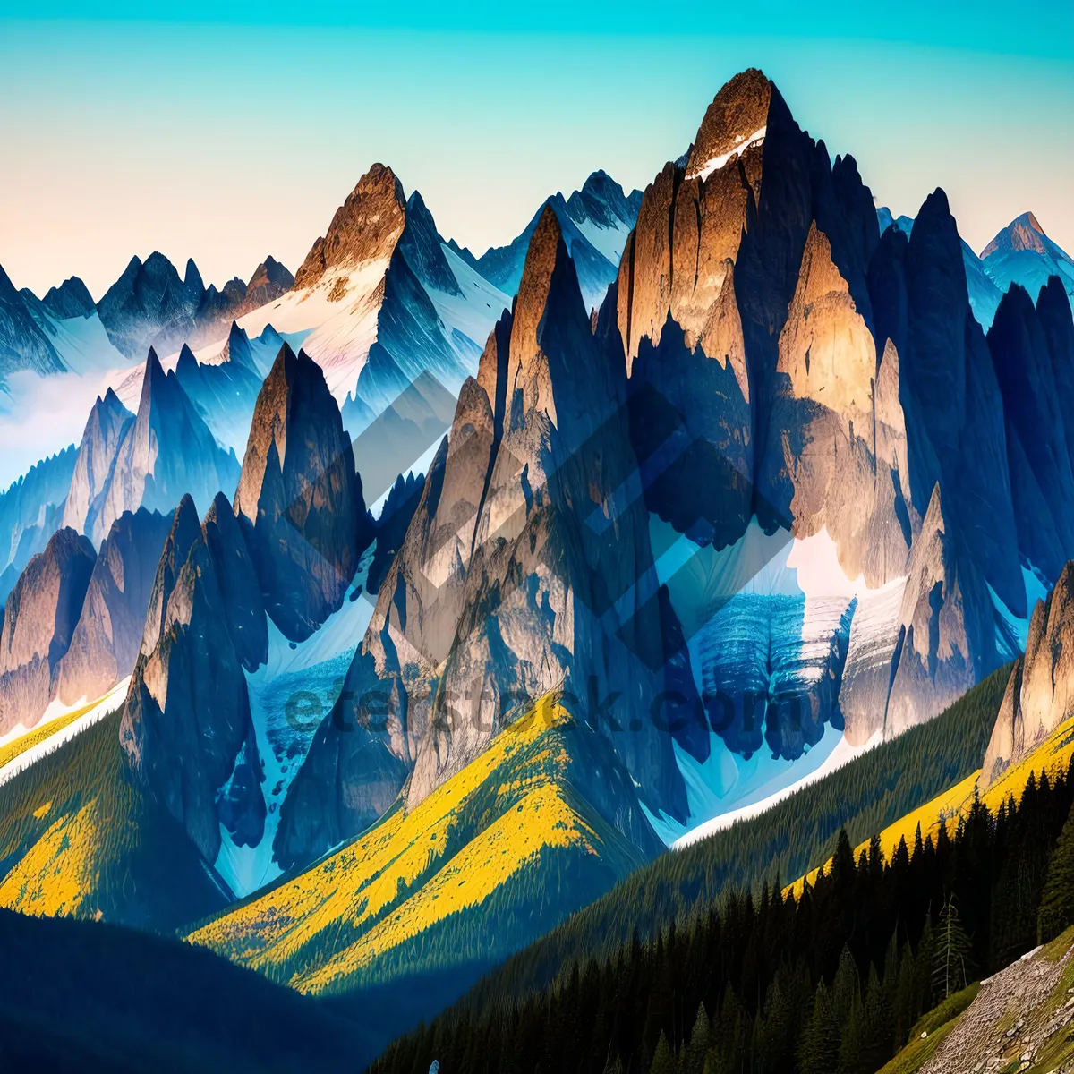 Picture of Glacial Majesty: Serene Snow-Capped Mountain Landscape