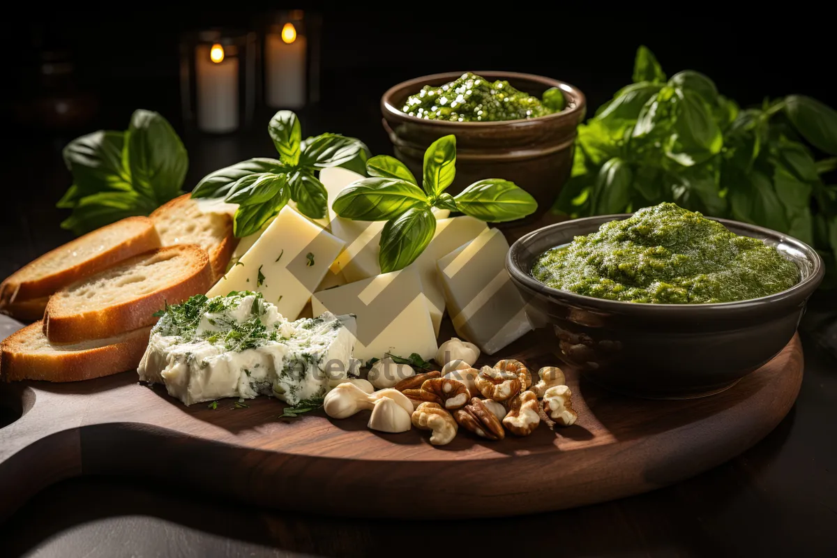 Picture of Delicious vegetable salad with fresh herbs and spices