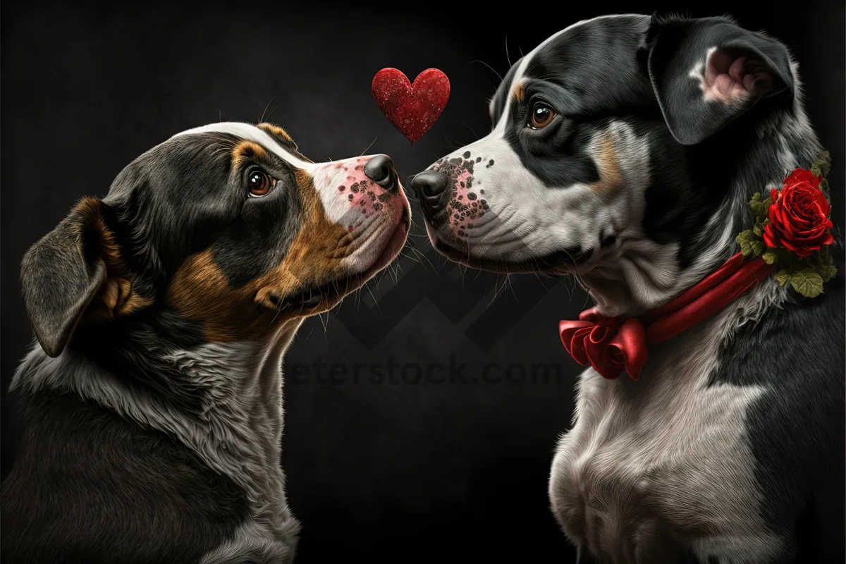 Picture of Cute Boxer Puppy in Studio Portrait Photo