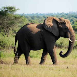 Majestic Tusker: Iconic Elephant in the Wilderness