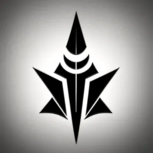 Decorative Art Icon: Graphic Design Symbol with Star Heraldry