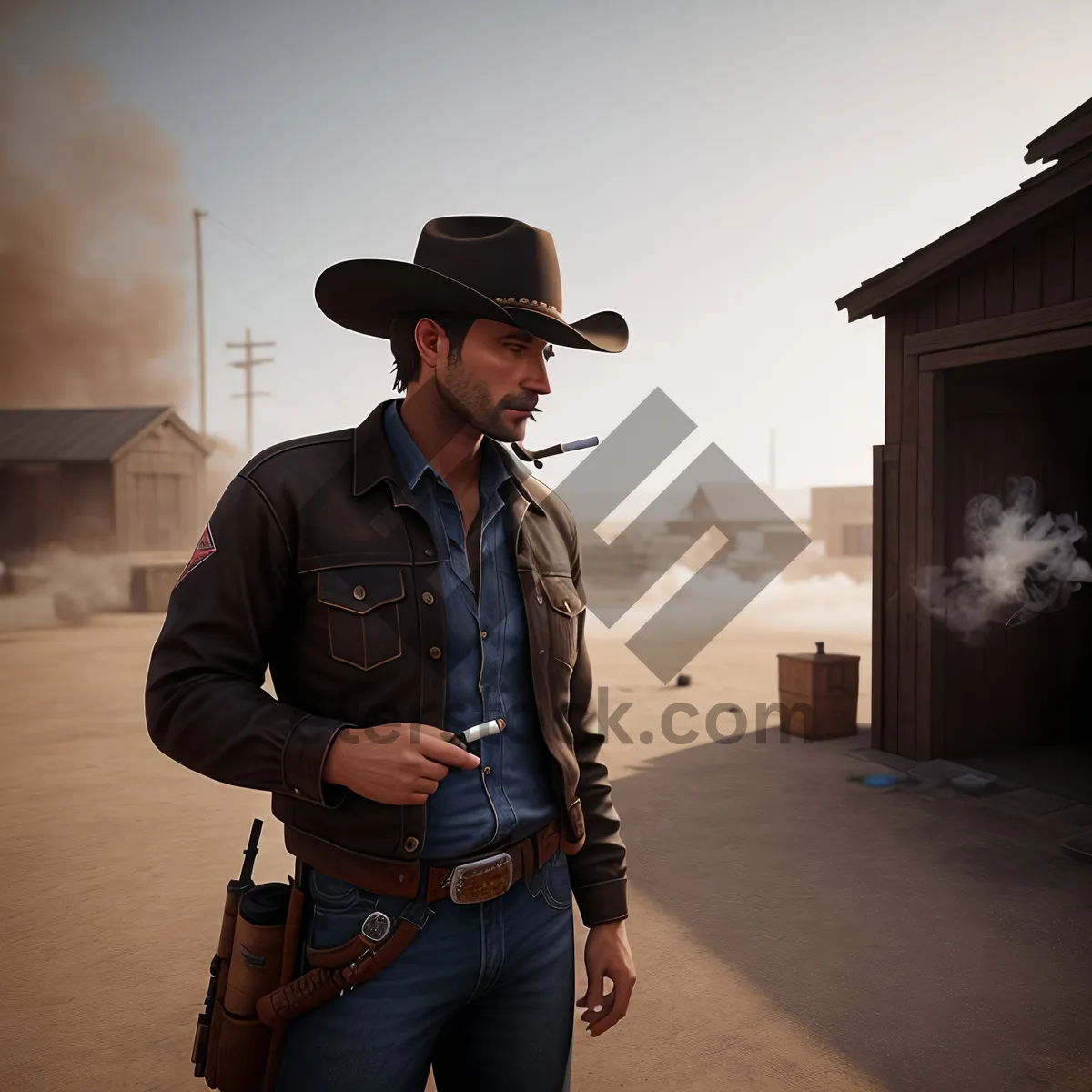 Picture of Military Cowboy Hat Portrait