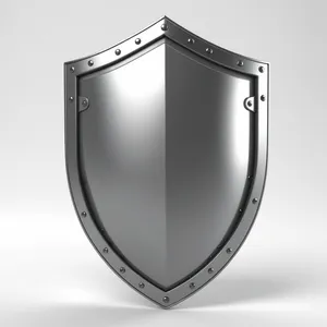 Shiny metal shield symbol with heart icon.