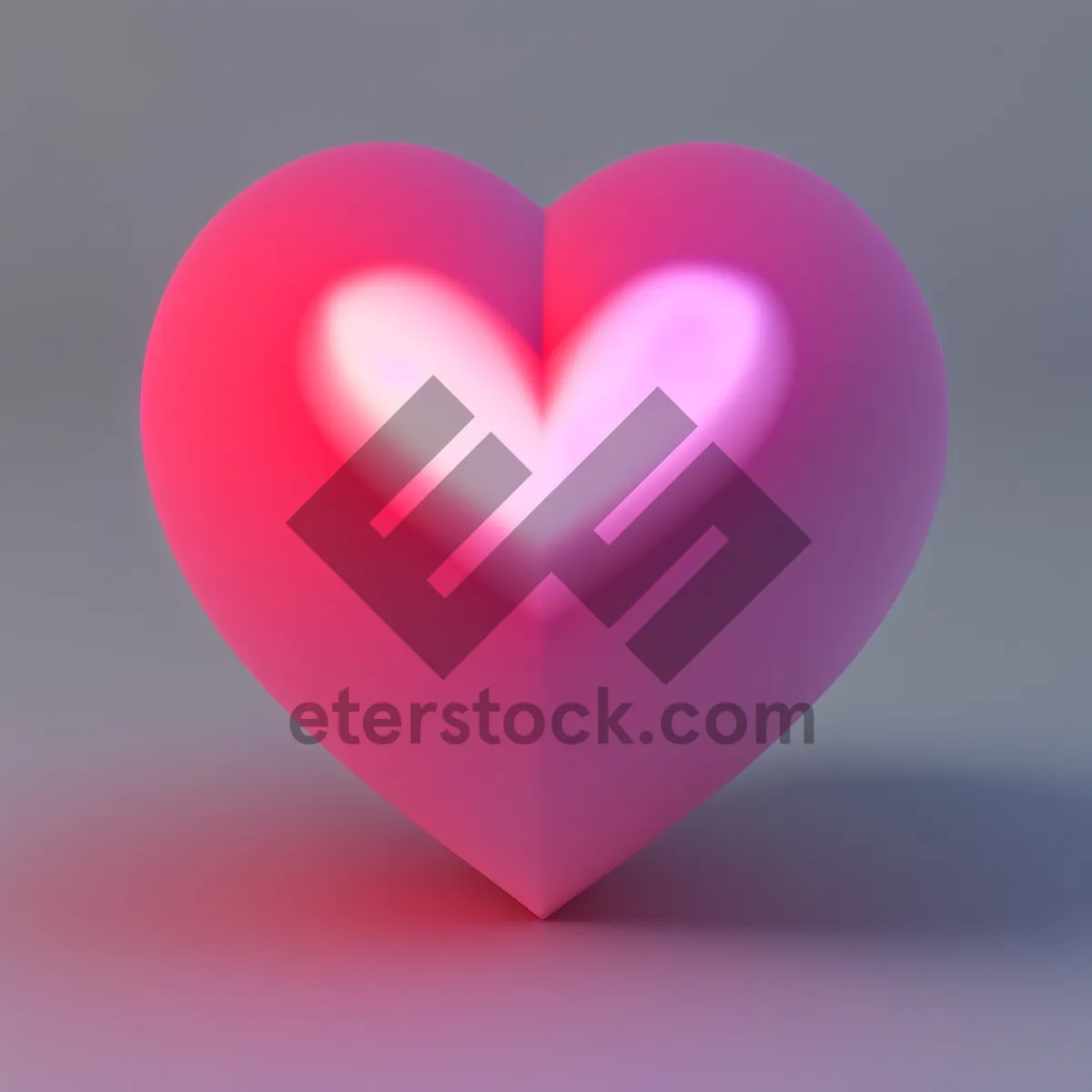Picture of Romantic Heart Icon - Vibrant Valentine symbol in shiny pink