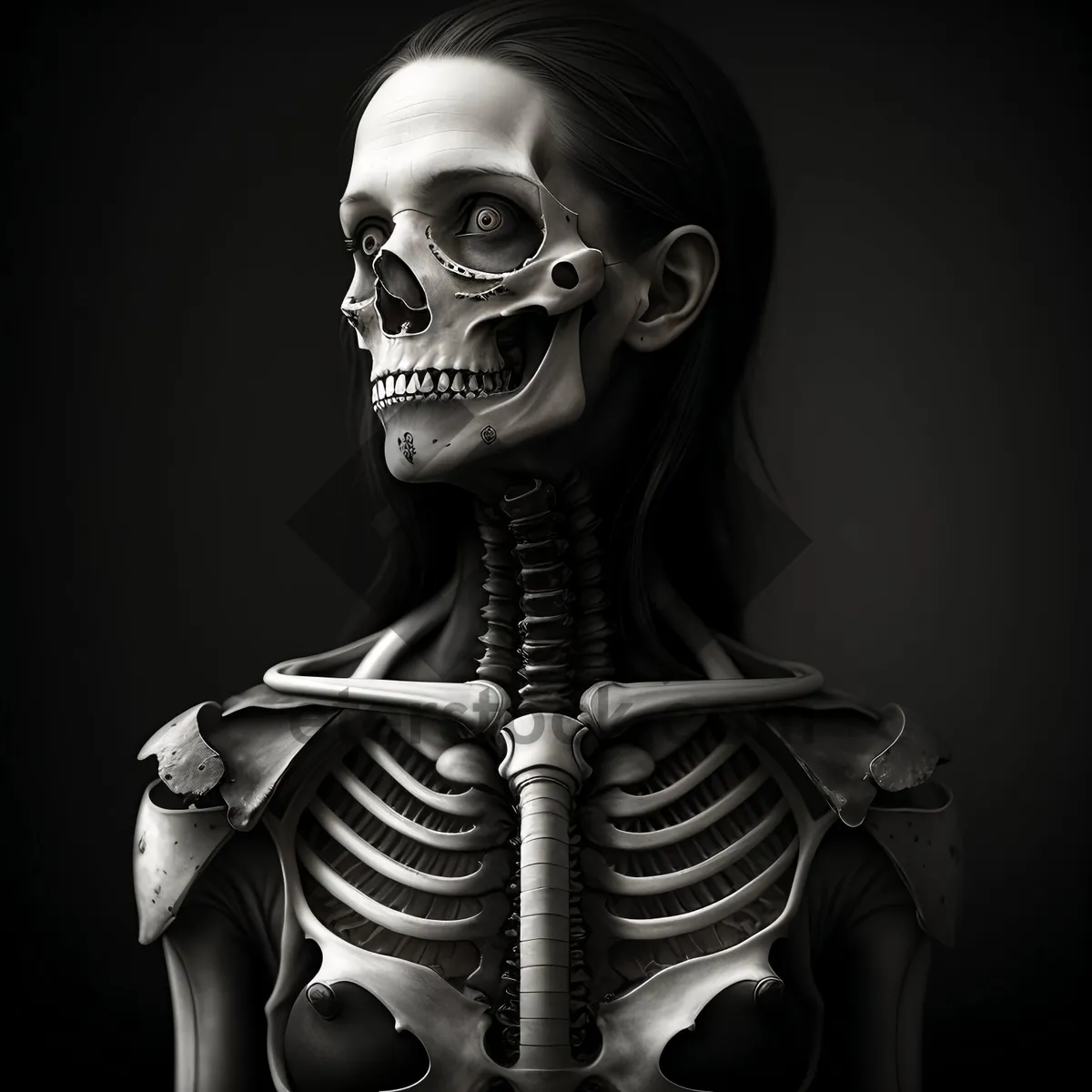 Picture of Terrifying Anatomical Skull Sculpture - Spooky Haunted Art