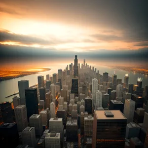 Metropolis at Night: The Urban Skyline Reflects in River