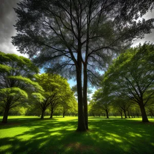 Idyllic Forest Landscape with Vibrant Foliage