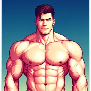 Cartoon Bodybuilder: Human Body Drawing Art