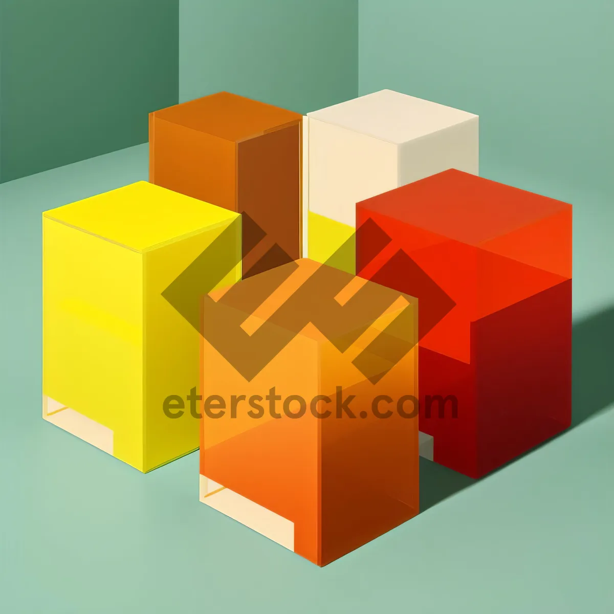 Picture of 3D cube business card in shape box archive.