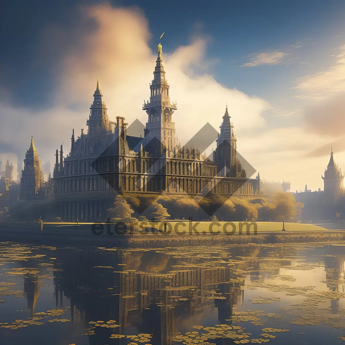 Picture of Iconic London Landmarks Reflected in River Thames